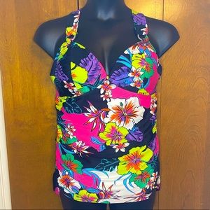 Lane Bryant Tropical Floral Print Tankini Top